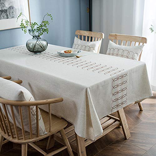 GTWOZNB Adecuado para Cocinas Exteriores O Interiores Mantel Mesa El Bordado Rectangular es pequeño y Fresco.-Azul_El 100 * 160cm