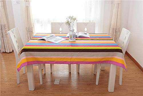 GTWOZNB Mantel, con relieves, Lavable, tamaño a Elegir, Lona de algodón Gruesa con Rayas de Color-Vistoso_Los 90 * 140cm