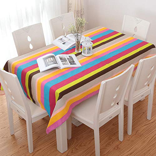 GTWOZNB Mantel, con relieves, Lavable, tamaño a Elegir, Lona de algodón Gruesa con Rayas de Color-Vistoso_Los 90 * 140cm
