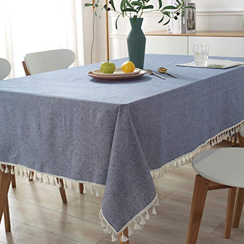 GTWOZNB Transpirable, Aislamiento Térmico, Restaurante,Cocina, Cafetería, Mantel de Jardín Rectángulo Liso de Encaje con borlas-café_120 x 160
