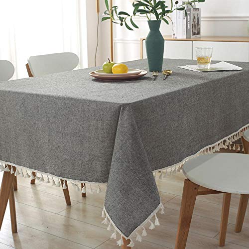 GTWOZNB Transpirable, Aislamiento Térmico, Restaurante,Cocina, Cafetería, Mantel de Jardín Rectángulo Liso de Encaje con borlas-café_120 x 160