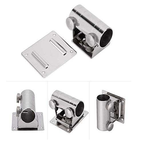 Guanici Soporte de balcón para sombrilla Base de soporte de paraguas ajustable Fijar la Altura del Soporte Caja de Pesca Ajustable Base de Soporte de Paraguas de Metal con Placa de Montaje y Tornillos