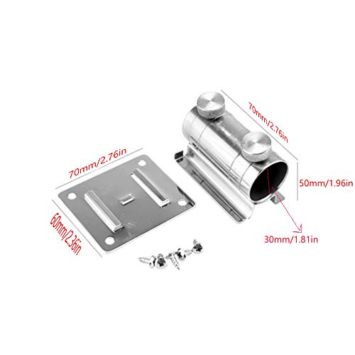 Guanici Soporte de balcón para sombrilla Base de soporte de paraguas ajustable Fijar la Altura del Soporte Caja de Pesca Ajustable Base de Soporte de Paraguas de Metal con Placa de Montaje y Tornillos