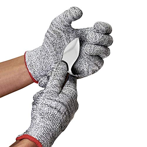 Guantes Anticorte Cuchillo de ostra con par de guantes Anti Daily Cuts Protección de nivel 5 EN 388 Certified (Kitchen, Gardening, DIY) (Grande (L))