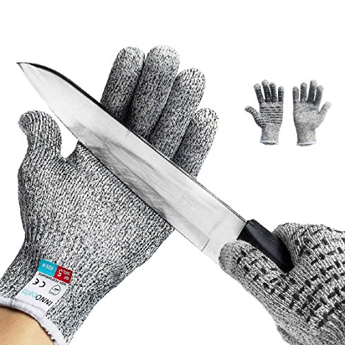 Guantes Anticorte,InnoBeta Guantes de Trabajo, Guantes Resistentes al Corte, Guantes de Cocina de Seguridad-Protección nivel 5 de alto rendimiento,Pantalla táctil Guantes Antideslizantes(S)