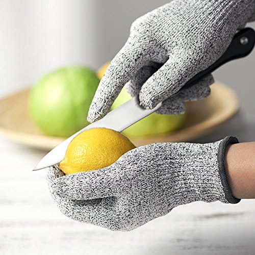 Guantes anticortes Mamjack® - Protección Nivel 5 de Alto Rendimiento, Aptos para Uso alimentario, certificación EN 388, 1 par (Small)