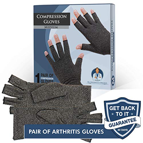 Guantes de artritis Dr. Frederick's Original - Calor y compresión para el alivio del dolor de la artritis reumatoide y la osteoartritis | 1 Par | Anti Artritis Guantes terapéuticos - Hombres y mujeres