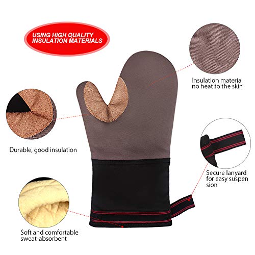 Guantes de Barbacoa,esafio,Guantes de Cocina, Resistentes al Calor Excelente, 1 Par de Oven Gloves Perfectos para Filete Frito, Cocinar,Hornear,Barbacoa