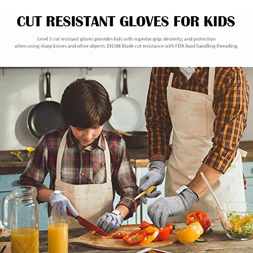 Guantes de Corte de Cocina, 1 Par Guantes Trabajo Resistentes a Los Cortes, Guantes Anticorte, Protección nivel 5 de alto Rendimiento, Aptos para Uso Alimentario, Certificación EN 388 - XXS