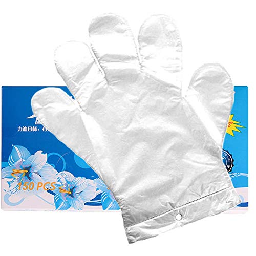 Guantes de plástico transparentes para la limpieza de la cocina, talla única, 150 Piezas