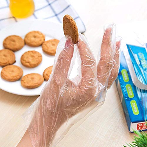 Guantes Plástico Desechables Transparente C/Protección contra Virus y Bactérias, Guantes de Usar y Tirar para Hogar, Oficina y Comercio (1000, Talla única)