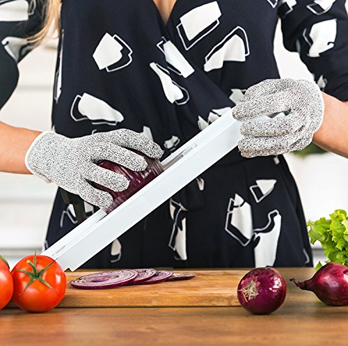 Guantes resistentes a los cortes con puntos de agarre. Alto rendimiento y protección de nivel 5, aptos para uso alimentario. Por DooGu small gris