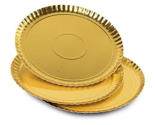 Guardini, Monouso, 3 Bandejas Ø 31cm. Material: Cartón, Color Dorado.
