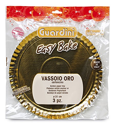 Guardini, Monouso, 3 Bandejas Ø 31cm. Material: Cartón, Color Dorado.