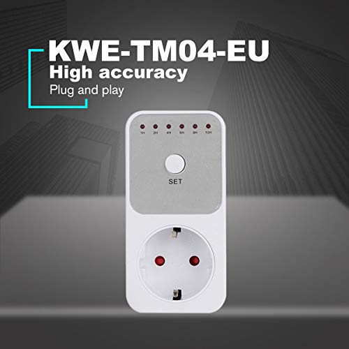 Gugutogo Mini LED Countdown Timer Switch Socket Outlet Plug-in Time Control EU Plug blanco