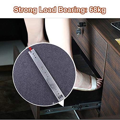 Guías Para Cajones De Servicio Pesado Con Bloqueo, Diapositivas De Cajón De Montaje Lateral De 25 Cm / 50 Cm / 100 Cm / 120 Cm, Guías De Bolas De Extensión Completa, Acero Grueso Laminado En Frío