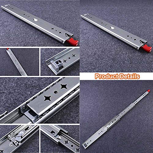 Guías Para Cajones De Servicio Pesado Con Bloqueo, Diapositivas De Cajón De Montaje Lateral De 25 Cm / 50 Cm / 100 Cm / 120 Cm, Guías De Bolas De Extensión Completa, Acero Grueso Laminado En Frío