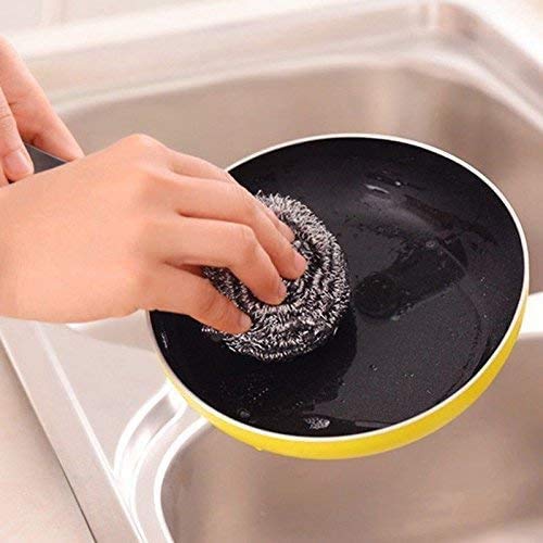 Guilty Gadgets - Juego de 6 estropajos de acero inoxidable antióxido para cocina, 6 cm x 6 cm