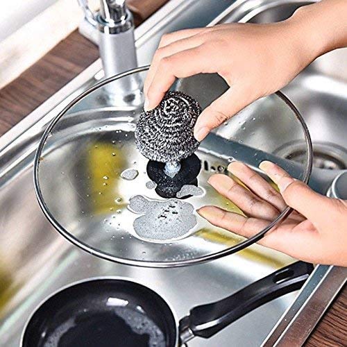 Guilty Gadgets - Juego de 6 estropajos de acero inoxidable antióxido para cocina, 6 cm x 6 cm
