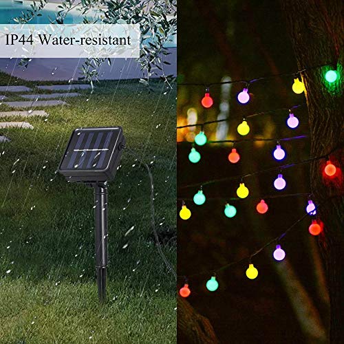 Guirnalda Luces Exterior Solar,Tomshine 50LED 6.9m Cadena de Luces Bolas Led Decorativas,IP44 Impermeable 8 Modos,Guirnaldas Luminosas para Exterior,Interior,Jardines Fiesta de Navidad (multicolor)