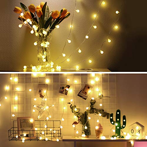 Guirnaldas Cadena de Luces LED USB, LOHAS Decoracion Interior, 5 Metros con 40 Bombillas, Luces Decorativas Blanco Caliente, Ideal para Fiesta, Decoraciones de Dormitorio, Pared, Navidad, Boda