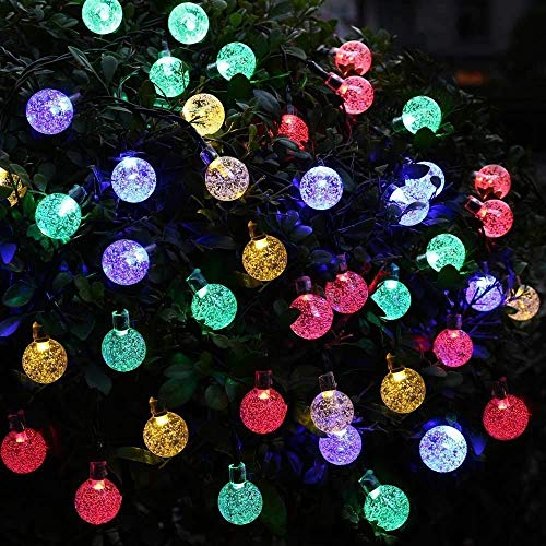 Guirnaldas de Luces Solar 6.5M 30 LED Cadena de Luces Solar 8 modos Farolillos Guirnalda Luces Luces de Cadena solar Guirnalda Bombillas solar Solar Luces exterior IP65 Impermeable