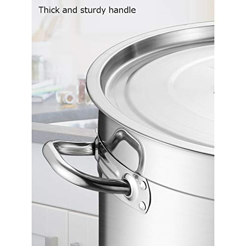 Guoguocy Ollas Rectas Acero Inoxidable Grande y Profunda de inducción de la Olla de cazuela de Cocina Stockpot, diámetro 35,5 cm, Altura 35 cm (35 litros) (Color : Silver, Size : 61cm*60cm)