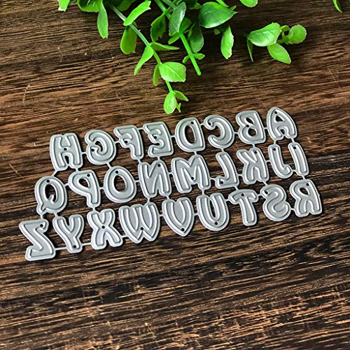 GUOQIAO ☀ Troquel de acero al carbono con diseño de letras mayúsculas ☀ Plantilla de grabado en relieve para bricolaje, papel, manualidades, álbum de recortes, marcapáginas, decoración de tarjetas