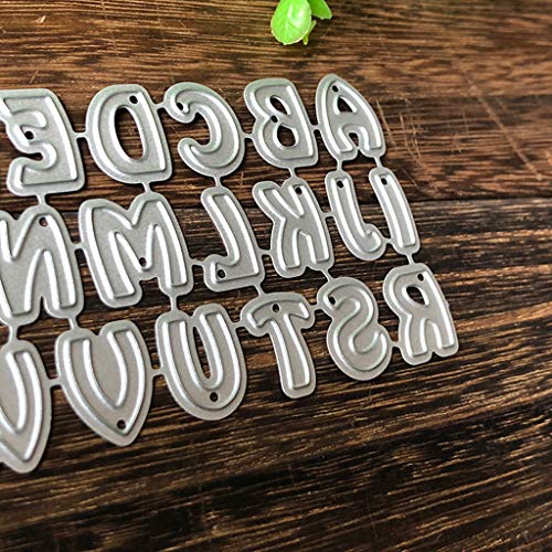 GUOQIAO ☀ Troquel de acero al carbono con diseño de letras mayúsculas ☀ Plantilla de grabado en relieve para bricolaje, papel, manualidades, álbum de recortes, marcapáginas, decoración de tarjetas