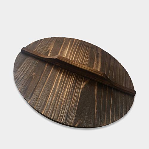 Guoqunshop Cubiertas de Alimentos expandibles Tapa de Madera Natural de Madera Tapa de la Olla Cubierta del Plato de 11"-16,5" Cast Iron Wok Stir Fry Pan Accesorios Tapa Domo (tamaño : 28cm)