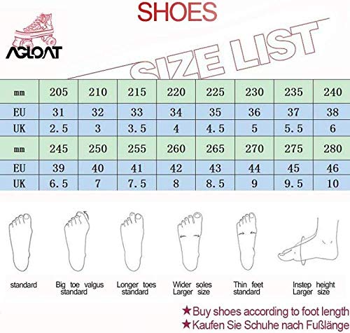 GUOXY Patines en línea, Quad Patín de ruedas Botas 2-en-1 Multi-Purpose zapatos, para los niños ajustable patines en línea unisex de los niños que andan en monopatín Zapatos,Blanco,40 / UK7
