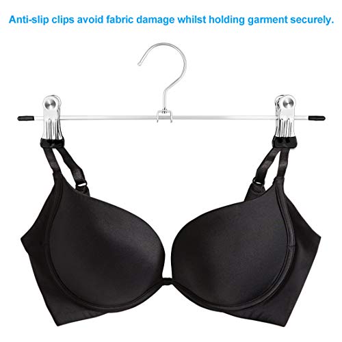 Gurkkst - Juego de 10 perchas para pantalones, resistentes y cromadas, con pinzas antideslizantes, ahorro de espacio, para pantalones, faldas, ropa