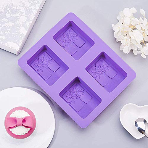Gurxi 2 Piezas DIY Hecho en Casa de Silicona Molde del Jabón de La Torta Moldes de Jabón Hechos a Mano para Hornear DIY Rectangular Cavidad Mold para Usar en la Fabricación de Jabón y Pasteles