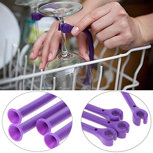 Gurxi Soporte para Copa de Vino con Lavavajillas Accesorio Flexible de Vino Portavasos Soporte para Vasos de Vino Champán Copa de Vino Lavavajillas Silicona Protector de Copas Más Seguro 4 Piezas