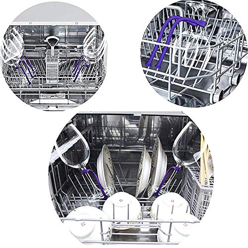 Gurxi Soporte para Copa de Vino con Lavavajillas Accesorio Flexible de Vino Portavasos Soporte para Vasos de Vino Champán Copa de Vino Lavavajillas Silicona Protector de Copas Más Seguro 4 Piezas