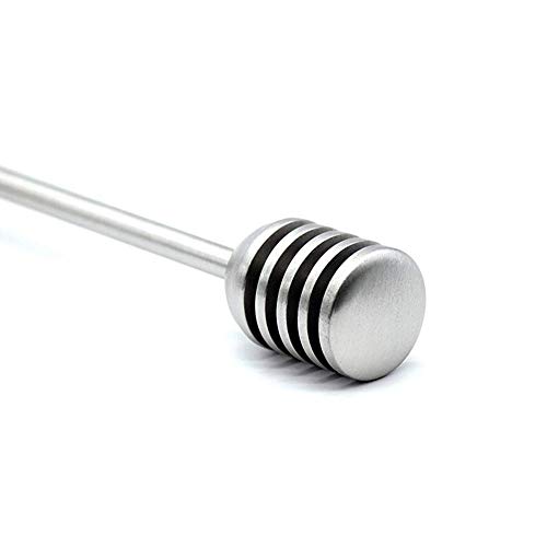 Gutyan Cuchara De Miel Acero Inoxidable 304 Miel Y Jarabe Dipper Stick Servidor Cuchara Agitador Barra De Manija Recta para Recipiente De Tarro con Cuentas Redondas, 15 Cm