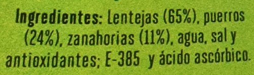 Gvtarra Tus Primeros Lentejas, Puerro y Zanahoria. Legumbre - Paquete de 6 x 360 gr - Total: 2160 gr