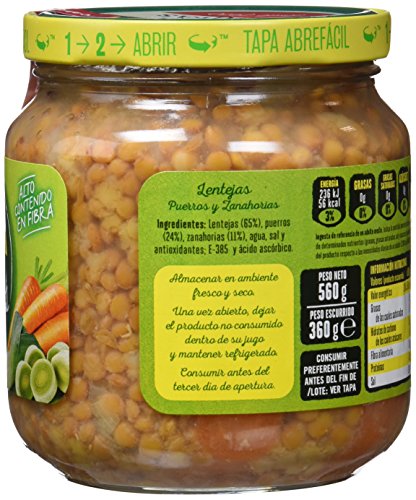 Gvtarra Tus Primeros Lentejas, Puerro y Zanahoria. Legumbre - Paquete de 6 x 360 gr - Total: 2160 gr