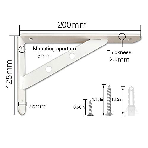 Gwolf Soporte estante montado pared,capa soporte triangular Soporte placa estante Soporte en ángulo recto Soporte almacenamiento Soporte carga fija Trípode soporte desmontable