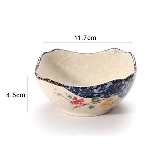 GX Cuencos y tazones Vajillas combinadas, Vidriado Coreano Azul y Blanco de Porcelana vajilla, cerámica Plato de Arroz, Plaza Soup Bowl Bowl, Anti-Quemaduras menaje de hostelería Vajilla