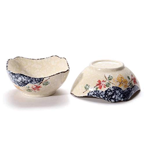 GX Cuencos y tazones Vajillas combinadas, Vidriado Coreano Azul y Blanco de Porcelana vajilla, cerámica Plato de Arroz, Plaza Soup Bowl Bowl, Anti-Quemaduras menaje de hostelería Vajilla