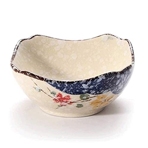 GX Cuencos y tazones Vajillas combinadas, Vidriado Coreano Azul y Blanco de Porcelana vajilla, cerámica Plato de Arroz, Plaza Soup Bowl Bowl, Anti-Quemaduras menaje de hostelería Vajilla
