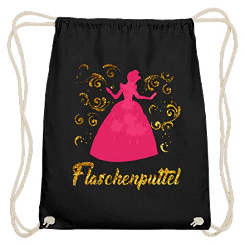 Gymsac - Bolsa de algodón para biberones, diseño de princesa, color Negro, tamaño 37cm-46cm