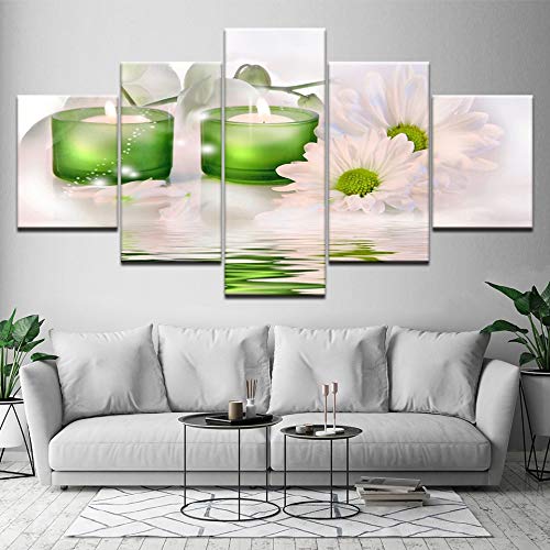 GYSS 5 Pintura Pintura De Lienzo Agua Verde 5 Piezas Pintura De Arte De Pared Fondos De Pantalla Modulares Impresión De Póster para Sala De Estar Decoración del Hogar 5 Paneles