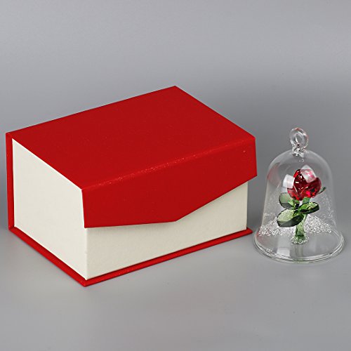 H y D cristal bola de flores de rosas figura adorno de sueños en una cúpula de cristal regalos para ella