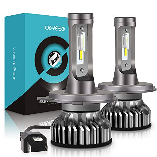 H4 LED Bombillas Coche,10000LM Xenon Blanco 6000K para 12V Auto, 2 Lámparas