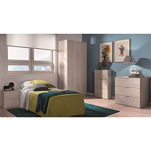 Habitdesign LC7823O - Cómoda 3 cajones Color Roble, Medidas: 77 cm (Ancho) x 80 cm (Alto) x 38 cm (Fondo)