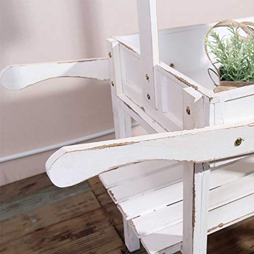 Hacer Un Viejo Estante para Plantas Retro Soporte De Flores De Madera Carro De Jardín Exhibición Artesanal Estantes De Almacenamiento, Pizarra Pequeña, para Al Aire Libre Balcón Patio