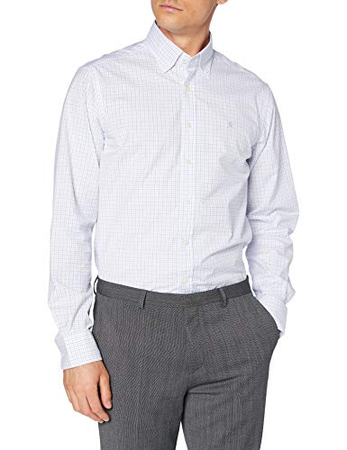 Hackett London White Based Chk Camisa, Azul (5bpsky/Blue 5bp), 44 (Talla del Fabricante: X-Large) para Hombre