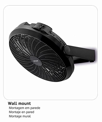 HAEGER HOVER PLUS - Ventilador de Suelo Industrial con diámetro de 50 cm, 3 velocidades, motor alta durabilidad 100% cobre, ajustable verticalmente 180º